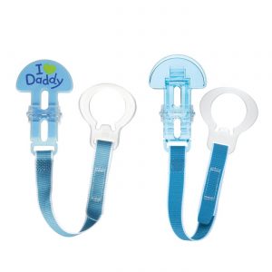 MAM Love & Affection Daddy Pacifier Clip, All Ages – 2ct Blue